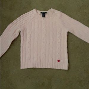 Classic girl’s Abercrombie pink cable crew neck sweater